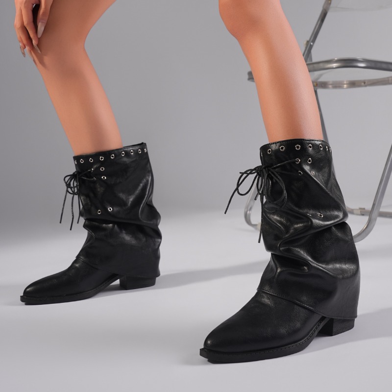 Studded Lace-Up Booties Pointe - Motorcycle Cylinder ulasan dan harga