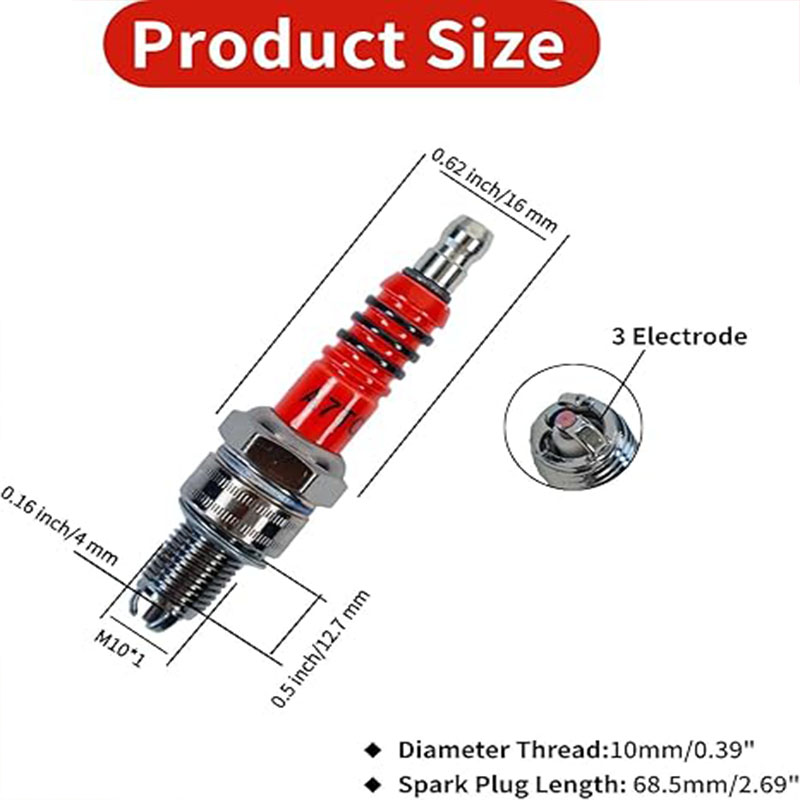 3Pcs A7TC 3Electrode Spark Plu - Motorcycle Spark Plug ulasan dan harga