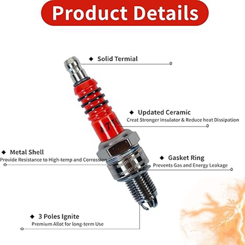 3Pcs A7TC 3Electrode Spark Plu - Motorcycle Spark Plug ulasan dan harga